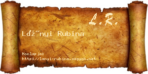Lányi Rubina névjegykártya